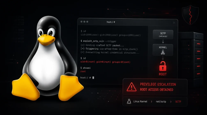 ចំណុចខ្សោយ SCTP Kernel របស់ Linux