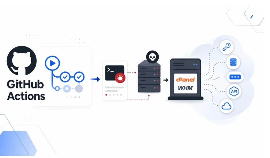 ពួក Hacker រំលោភបំពានសកម្មភាព GitHub ដើម្បីកេងចំណេញពីម៉ាស៊ីនមេ cPanel និង WHM និងលួចយកព័ត៌មានសម្ងាត់ Cloud